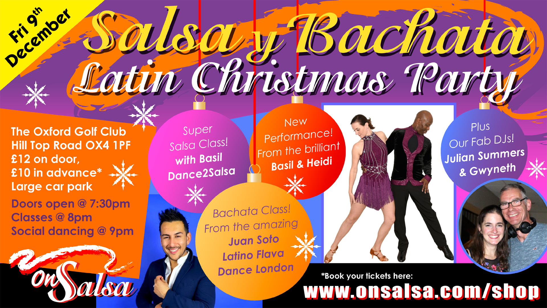 Christmas Salsa and Bachata Party - Friday 9th December 2022