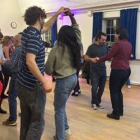 Salsa students in class with OnSalsa and Rosa